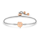 Nomination Milleluci Four Leaf Clover Bracelet, Stainless Steel Rose PVD CZ