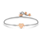 Nomination Milleluci Heart Bracelet, Stainless Steel Rose PVD CZ