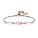 Nomination Milleluci Crown Bracelet, Stainless Steel Rose PVD CZ