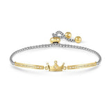 Nomination Milleluci Crown Bracelet, Stainless Steel Gold PVD CZ
