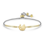 Nomination Milleluci Horseshoe Clover Bracelet, Stainless Steel Gold PVD CZ