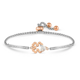 Nomination Milleluci Four Leaf Clover Bracelet, Stainless Steel Rose PVD CZ