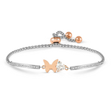 Nomination Milleluci Butterfly Bracelet, Stainless Steel Rose PVD CZ