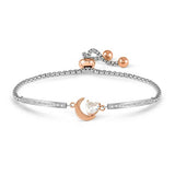 Nomination Milleluci Crescent Moon Bracelet, Stainless Steel Rose PVD CZ