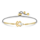 Nomination Milleluci Four Leaf Clover Bracelet, Stainless Steel Gold PVD CZ