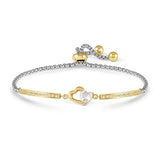 Nomination Milleluci Double Heart Bracelet, Stainless Steel Gold PVD CZ