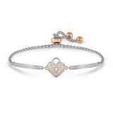 Nomination Milleluci Padlock Heart Bracelet, Stainless Steel Rose PVD CZ