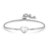 Nomination Milleluci Mother of Pearl Heart Bracelet, Stainless Steel CZ