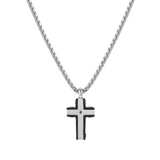 Nomination Strong Cross Necklace, Stainless Steel Black Diamond