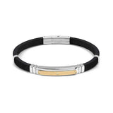 Nomination City Energy Bracelet, Stainless Steel Gold PVD Rubber CZ