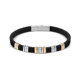 Nomination City Energy Bracelet, Stainless Steel Gold PVD Rubber CZ