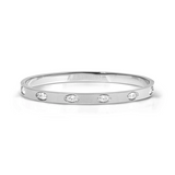 Nomination Pretty Bangles Oval CZ Satinshine Design, Silver Finish