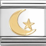 Nomination Classic Gold Moon & Star Charm
