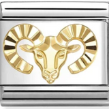 Nomination Classic Gold Zodiac Etched Aries Charm