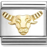 Nomination Classic Gold Zodiac Etched Taurus Charm