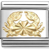 Nomination Classic Gold Zodiac Etched Cancer Charm