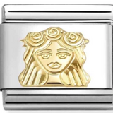 Nomination Classic Gold Zodiac Etched Virgo Charm
