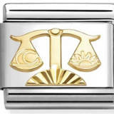 Nomination Classic Gold Zodiac Etched Libra Charm