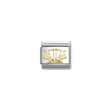 Nomination Classic Gold Zodiac Etched Libra Charm
