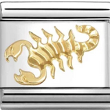 Nomination Classic Gold Zodiac Etched Scorpio Charm