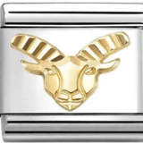 Nomination Classic Gold Zodiac Etched Capricorn Charm
