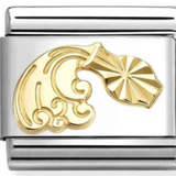 Nomination Classic Gold Zodiac Etched Aquarius Charm