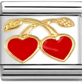 Nomination Classic Gold Enamel Sweet Love Cherries Charm