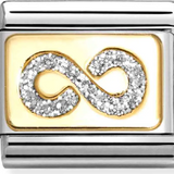 Nomination Classic Gold Glitter Enamel Silver Infinity Charm