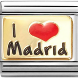 Nomination Classic Gold Enamel I Love Madrid Charm