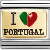 Nomination Classic Gold Enamel I Love Portugal Charm