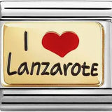 Nomination Classic Gold Enamel I Love Lanzarote Charm