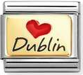 Nomination Classic Gold Enamel I Love Dublin Charm