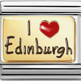Nomination Classic Gold Enamel I Love Edinburgh Charm