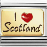 Nomination Classic Gold Enamel I Love Scotland Charm