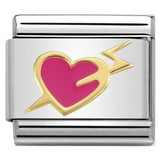 Nomination Classic Gold Enamel Pink Love Struck Heart Charm