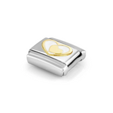 Nomination Classic Gold Enamel White Heart In Heart Charm