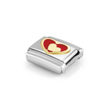 Nomination Classic Gold Enamel Red Heart In Heart Charm