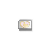 Nomination Classic Gold Enamel Pink Heart In Heart Charm