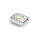 Nomination Classic Gold Enamel Baby Blue Heart In Heart Charm