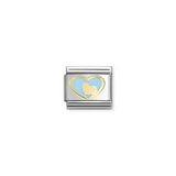 Nomination Classic Gold Enamel Baby Blue Heart In Heart Charm