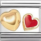 Nomination Classic Gold Enamel Red Heart Raised Heart Charm