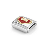 Nomination Classic Gold Enamel Red Heart With Bow Charm