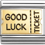 Nomination Classic Gold Enamel Good Luck Fortune Card Charm