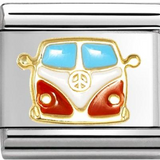 Nomination Classic Gold Enamel VW Camper Van Charm