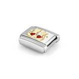 Nomination Classic Gold Enamel Two Cats with Hearts Charm