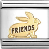 Nomination Classic Gold Enamel Rabbit Friends Charm