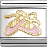 Nomination Classic Gold Enamel Pink Ballet Shoes Charm