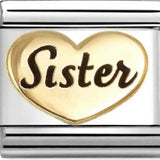 Nomination Classic Gold Enamel Sister Heart Charm