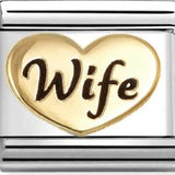 Nomination Classic Gold Enamel Wife Heart Charm