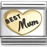 Nomination Classic Gold Enamel Best Mum Heart Charm